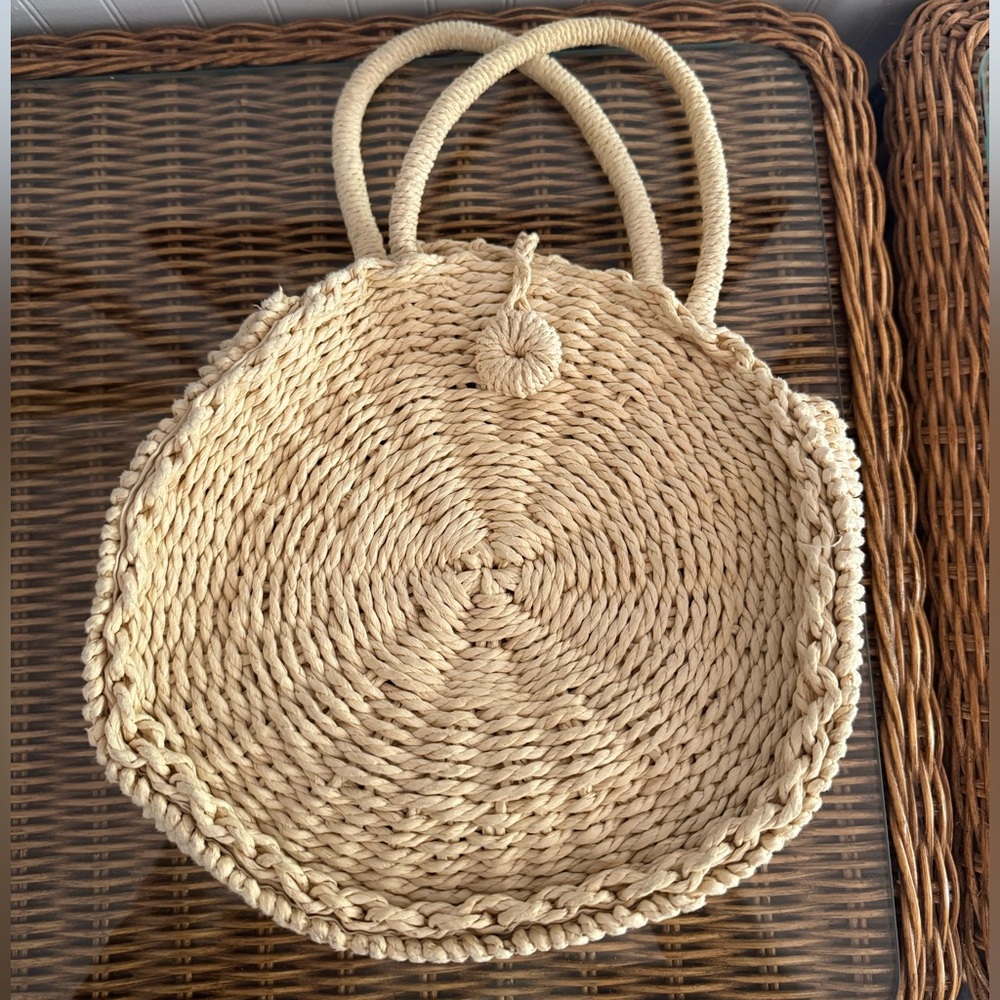 Natural Woven Tote Bag